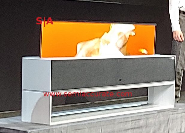 LG Signature OLED TV R partially retracted