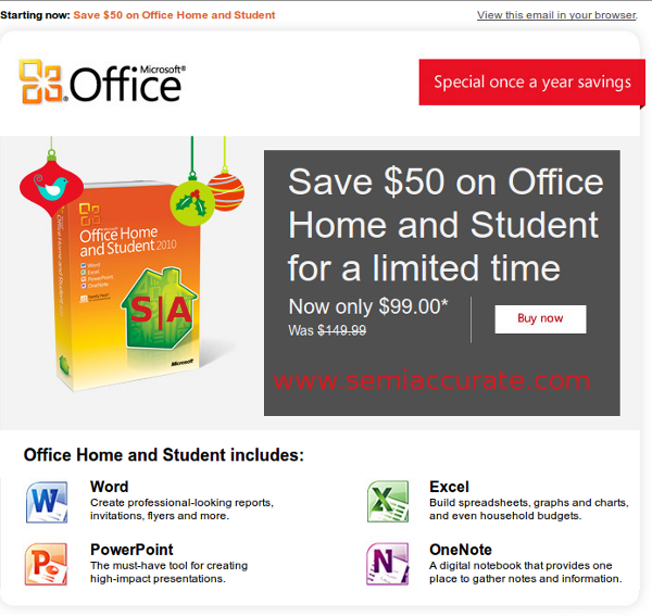 Microsoft Office discount email