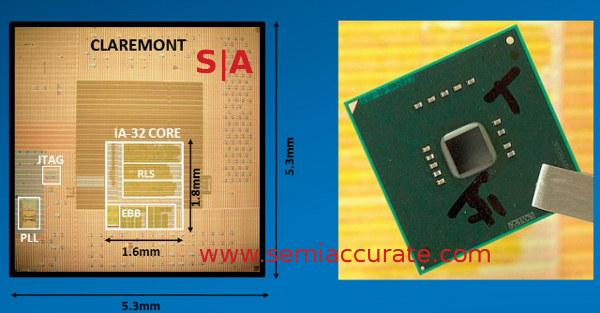 Intel Claremont die and package pictures