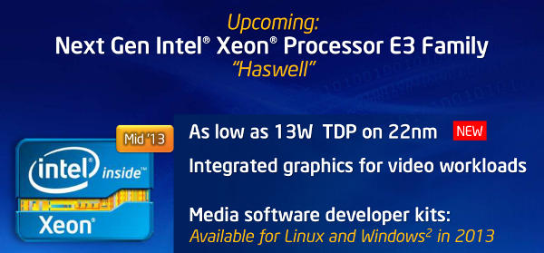 Intel Haswell Xeon E3 feature list