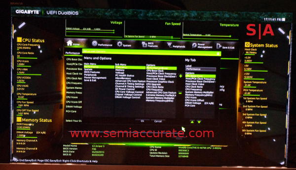 New Gigabyte BIOS screen with user configuration