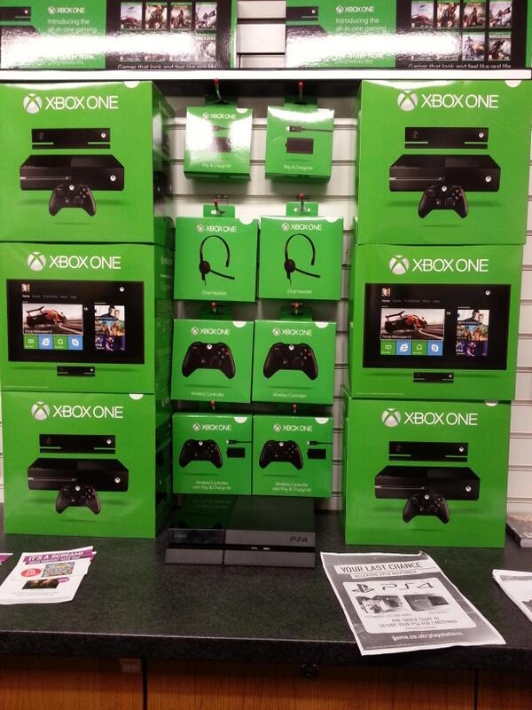 XBox One display from a tweet by Game