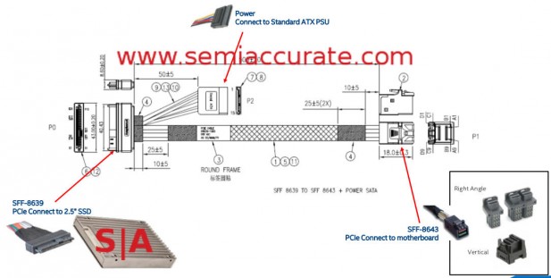 Intel 750 SSD PCIe cable